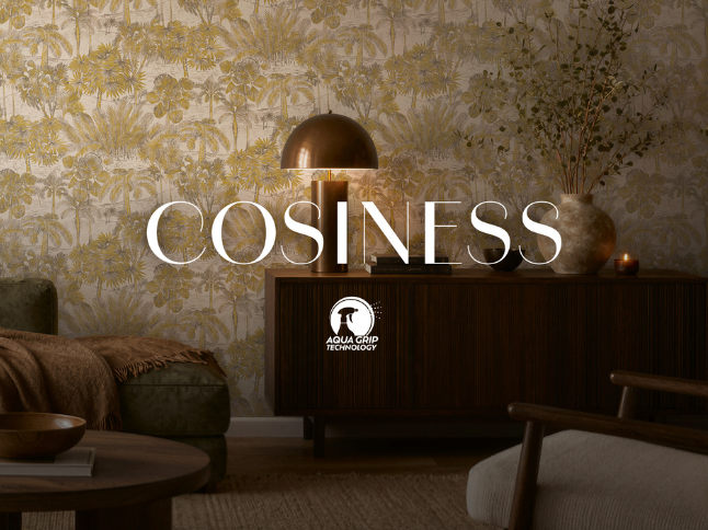 Teaser Cosiness - Dschungel Tapete grün im Wohnzimmer