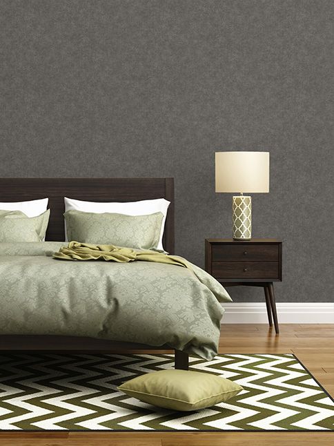 Papier peint texturé gris foncé dans la chambre à coucher