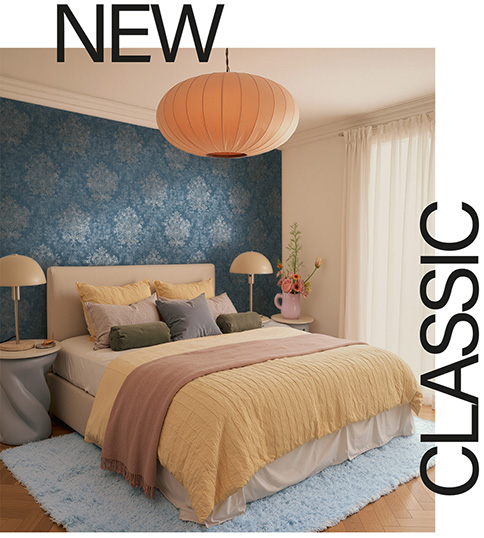 Tapete mit klassischen Ornamenten in blau AS792283