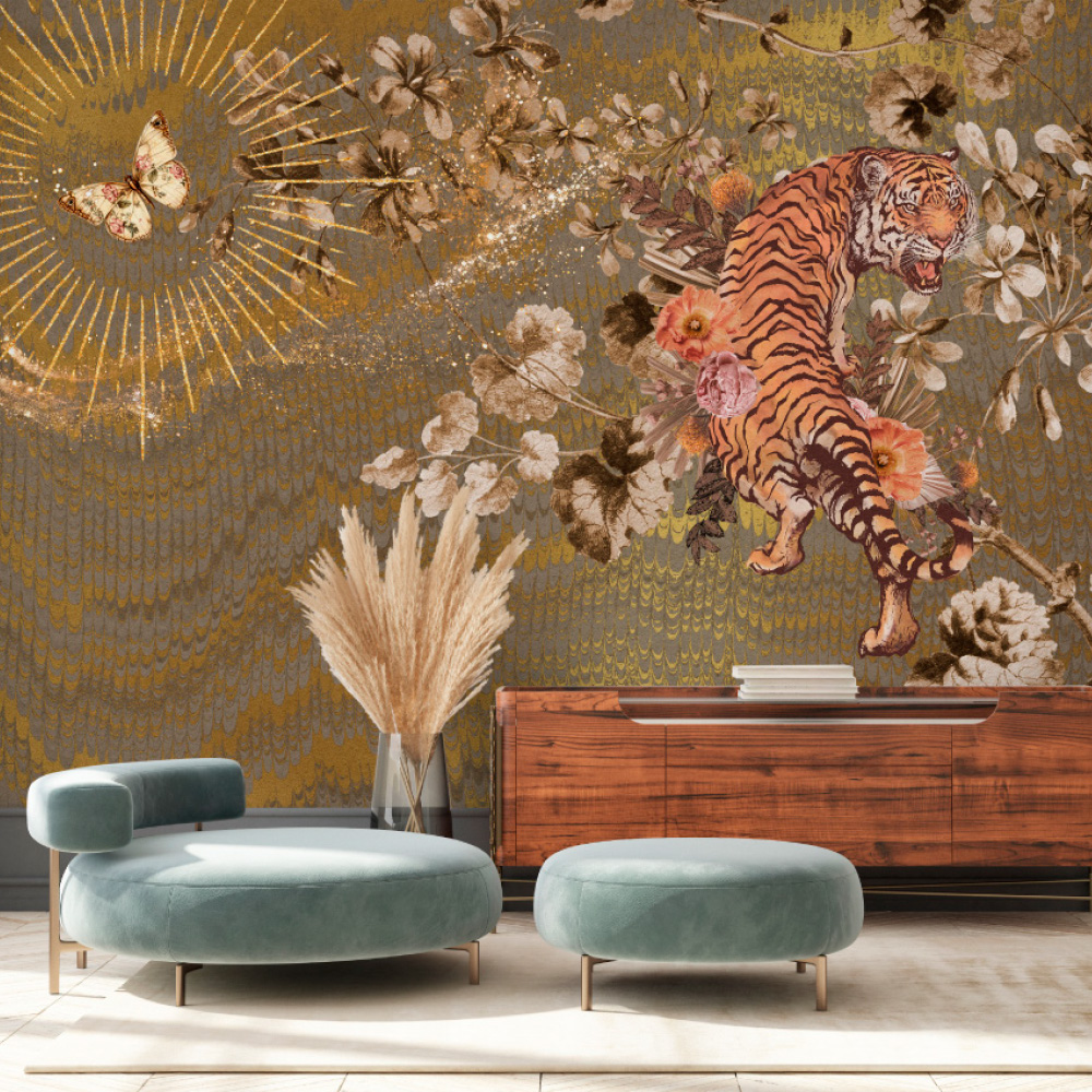 walls by patel V digital print wallpaper Bold Heritage Tiger