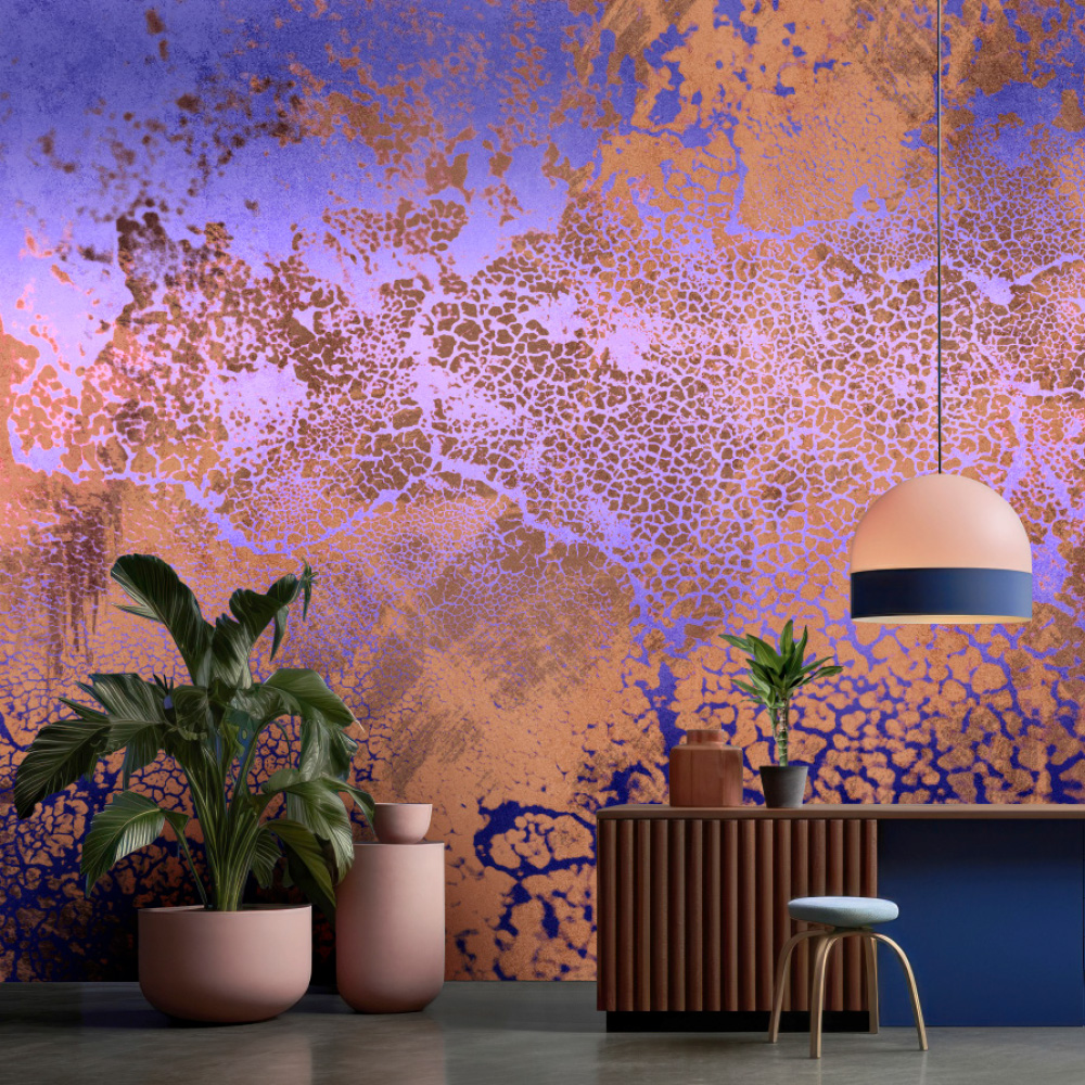 Eye-catching purple copper wallpaper