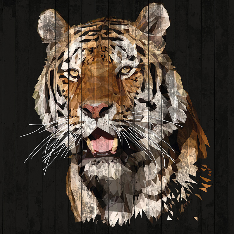 Tiger auf Fototapete 