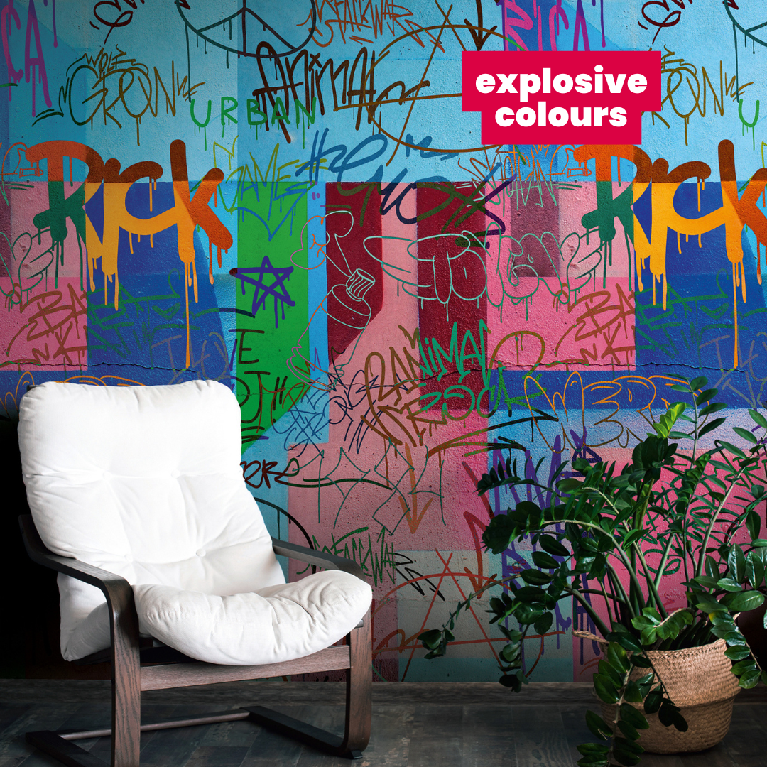 Papier peint graffiti coloré