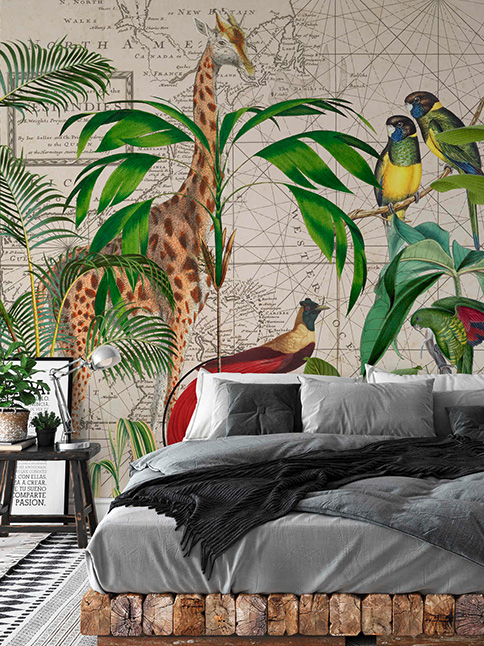 Dschungel Fototapete im Schlafzimmer