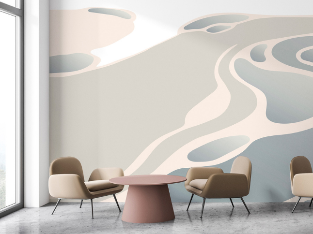 Abstract desert landscape - Smooth, slightly shiny premium non-woven fabric