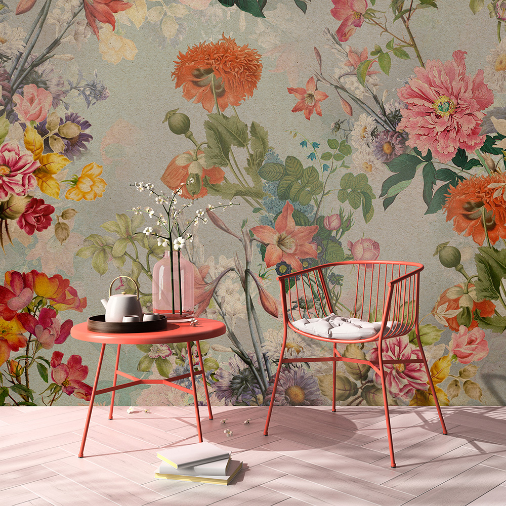 Papier peint photo floral dans un coin lecture de walls by patel