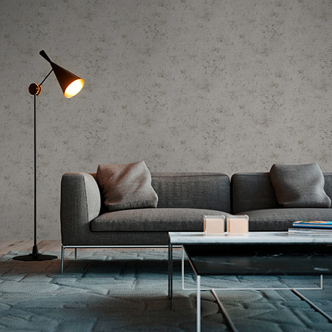 Photo de la pièce Papier peint gris avec aspect béton