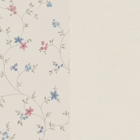 Combinaison de papier peint floral et de papier peint uni