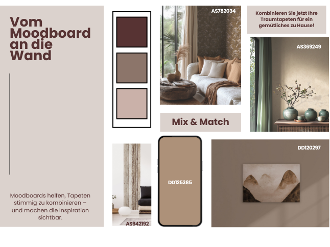 Moodboard Tapeten kombinieren