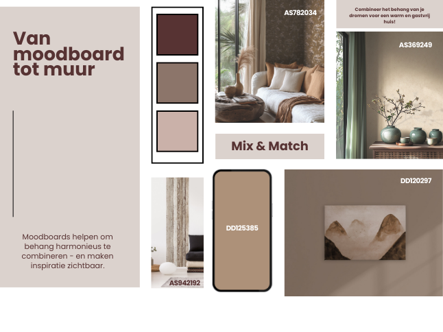 Achtergronden van moodboards combineren