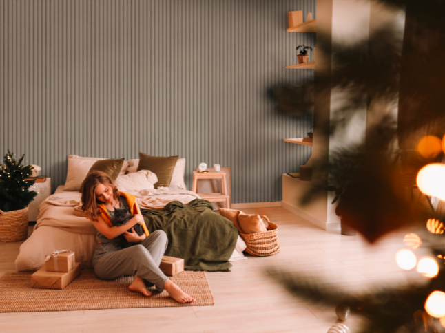 Wood strip look in a timeless, trendy design – taupe