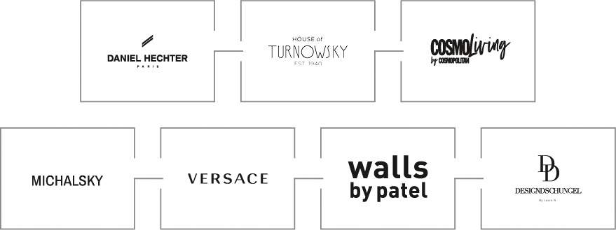 Presentation of the licence brands Daniel Hechter, House of Turnowsky, Jette, Michalsky Living, Versace, walls by patel of A.S. Création Tapeten AG