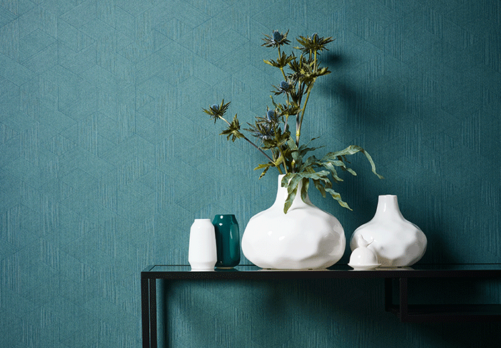 Turquoise wallpaper from the VILLA Architects Paper collection