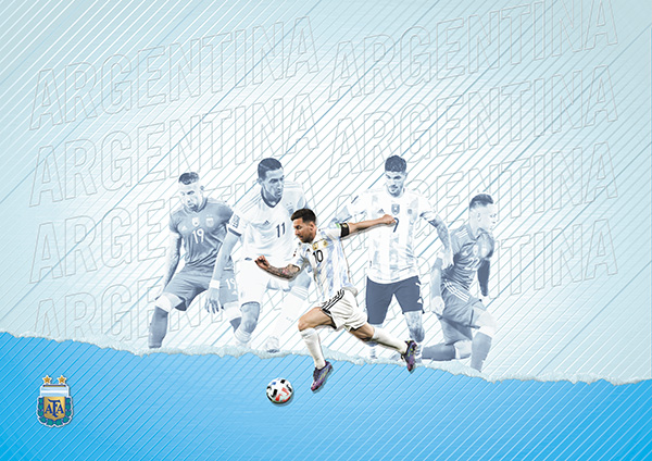 Argentijnse voetballer muurschildering