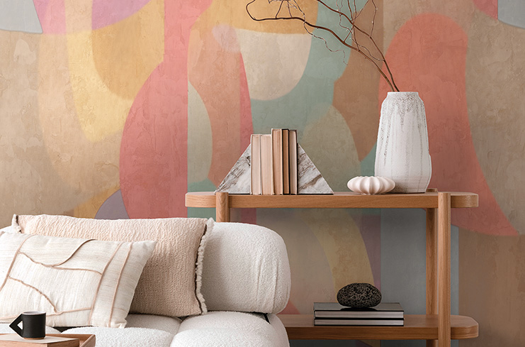 Raumbild mit einem Designpanel aus der COSMOLiving Tapetenkollektion