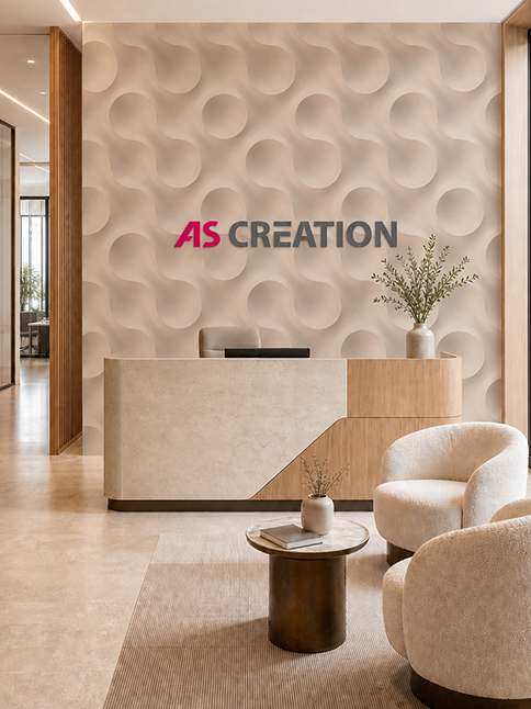 Office entrance area with bespoke photo wallpaper