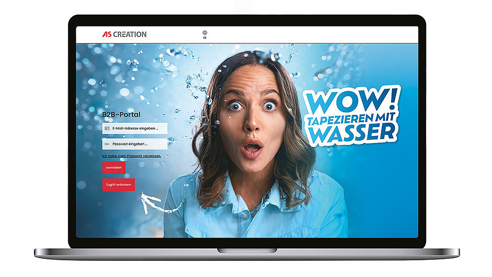 Laptop Login Seite B2B Portal