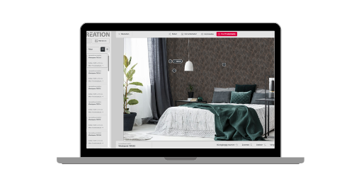 Laptop mit Raumvisualisierung auf Bildschirm