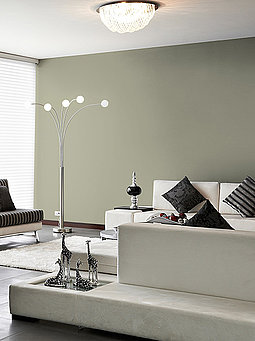 Raumbild Wandfarbe olivgrün 