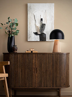 Raumbild Tischlampe schwarz beige