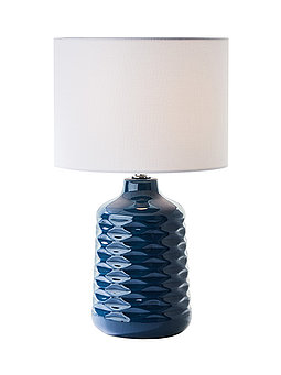 Tischlampe weiß blau