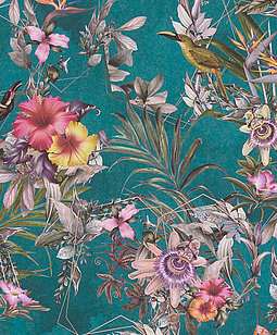  Jungle wallpaper tropical flowers & birds