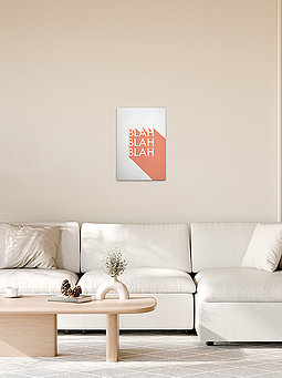 Leinwandbild blah orange weiß
