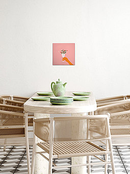 Raumbild mit orange rosa Leinwandbild