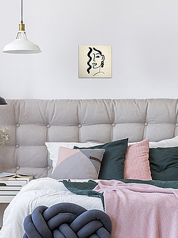 Raumbild mit Leinwandbild 