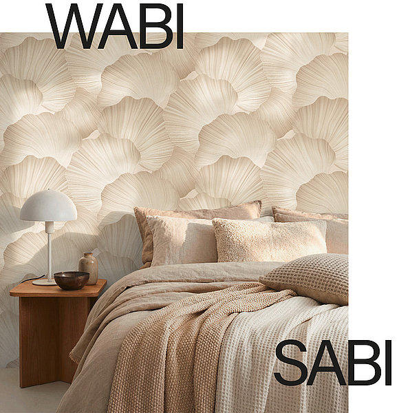 Wabi Sabi Tapeten - sanfte, fächerartige Formen